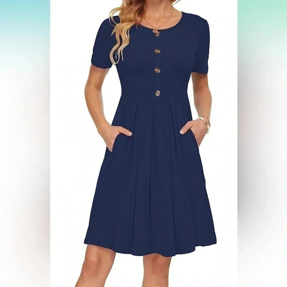 Dresses & Skirts - Casual Dress with Pockets Knee Length